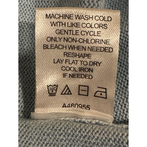 Laurie Felt Snowflake V-Neck Sweater Light Blue Cashmere Blend XXS Winter Knit - Picture 11 of 11